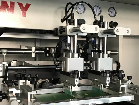 Mascarafles 2 kleuren-schermprinter zonder mechanisch of optisch register