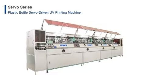 1-8 Kleurservo aangedreven UV lineaire drukmachine voor plastic flessen 70 stuks/min