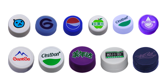 Automatische UV-offsetprinter voor plastic fleskappen 28-38 mm Diameter bij 1600 stuks per minuut met 1-4 kleuren