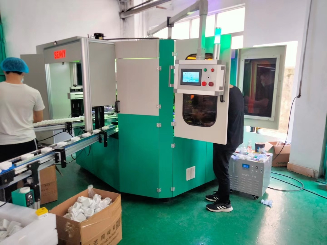 2-6 Kleuren Glasfles Servo aangedreven Rotary Screen Printing Machine, Printing Area 300mm X 200mm