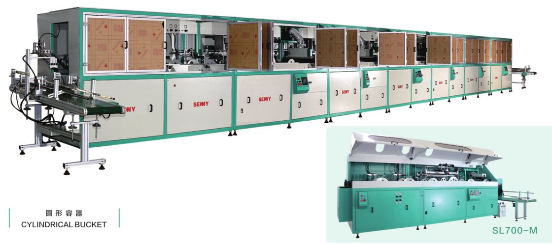 1-8 Kleuren 18 St/Min 7-25L Plastic Ronde Emmer UV-Drukmachine