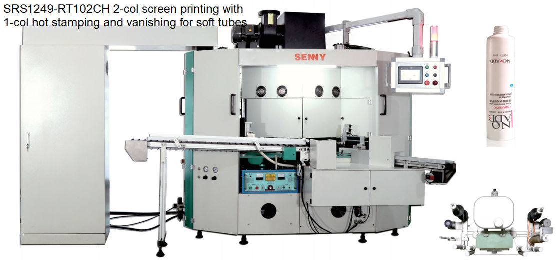 70 stuks/min zijde-schermprinter, 6-7 bar 4 kleurenschermprinter