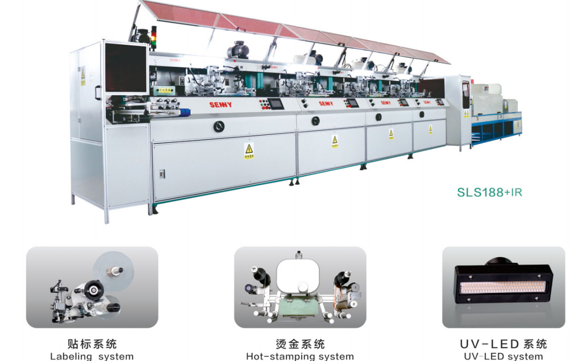 300*250mm 100pcs/min Volledig automatische zijde-schermdrukmachine Multicolor